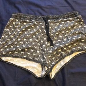 VS PINK black dog print sleep shorts